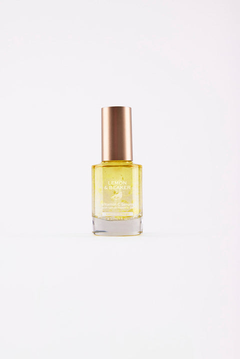 A bottle of Lemon & Beaker’s Vitamin C serum.